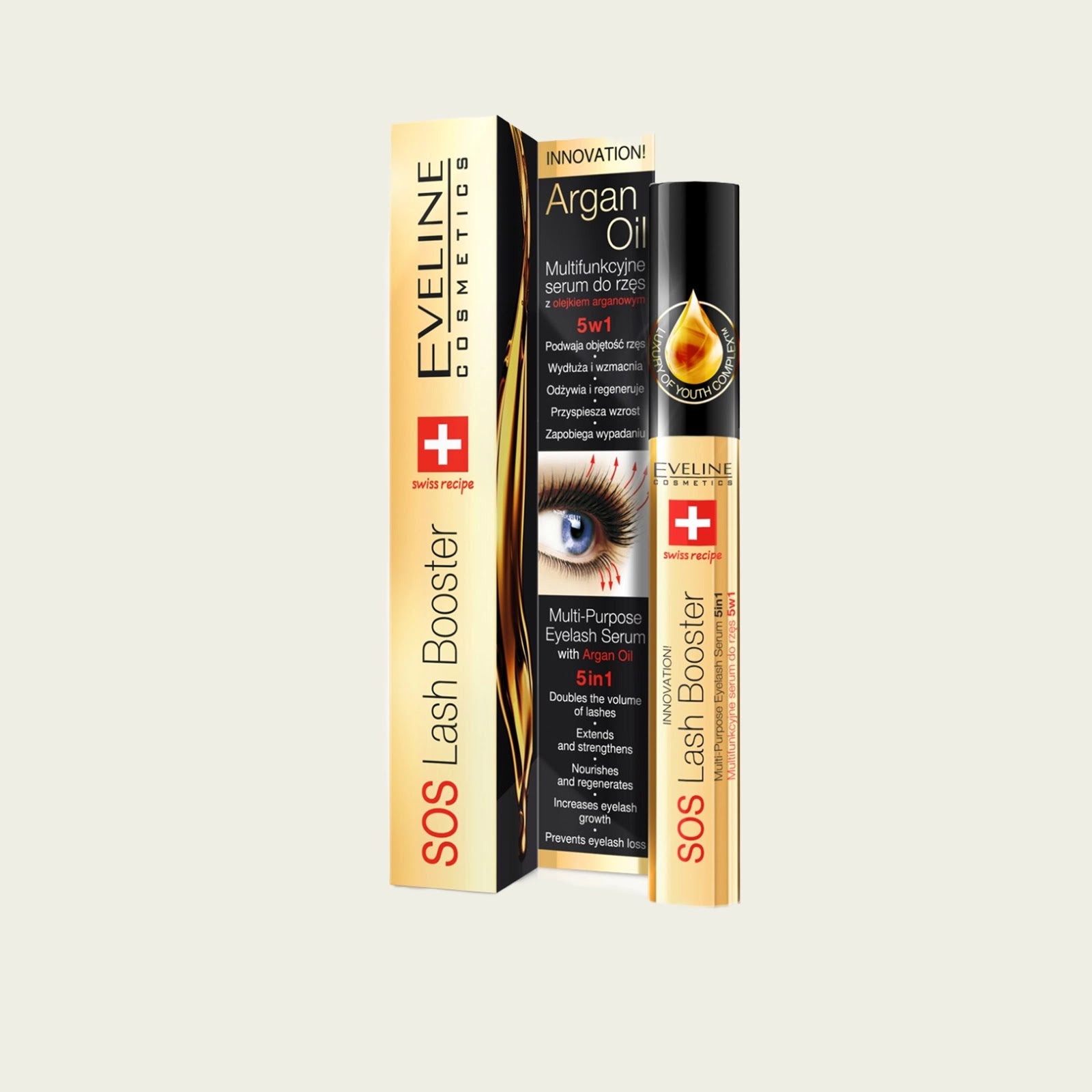 Eveline SOS Serum 5en1 para Pestanas con Aceite de Argan 10ml