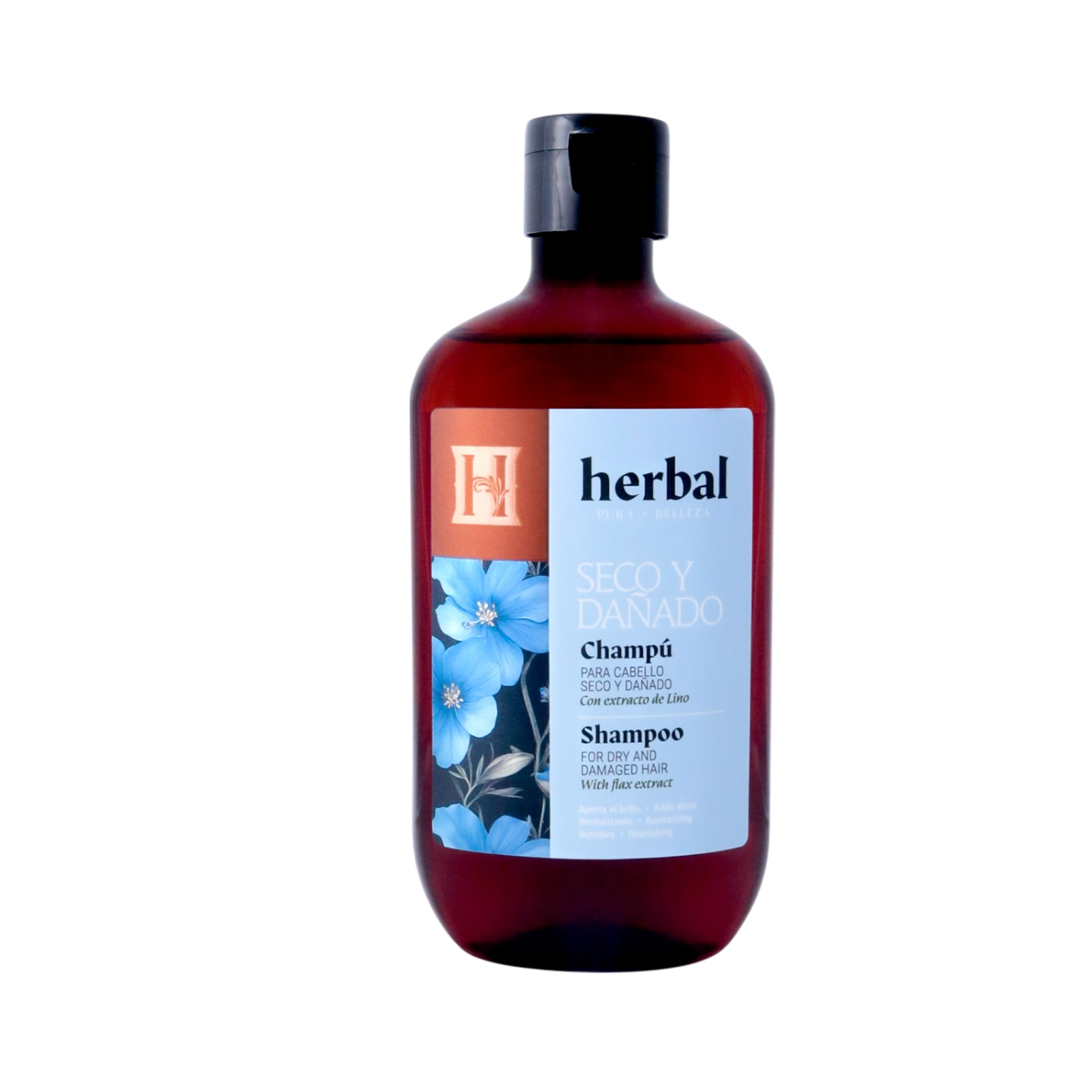 Champú para cabello seco y dañado con extracto de lino 355 ML