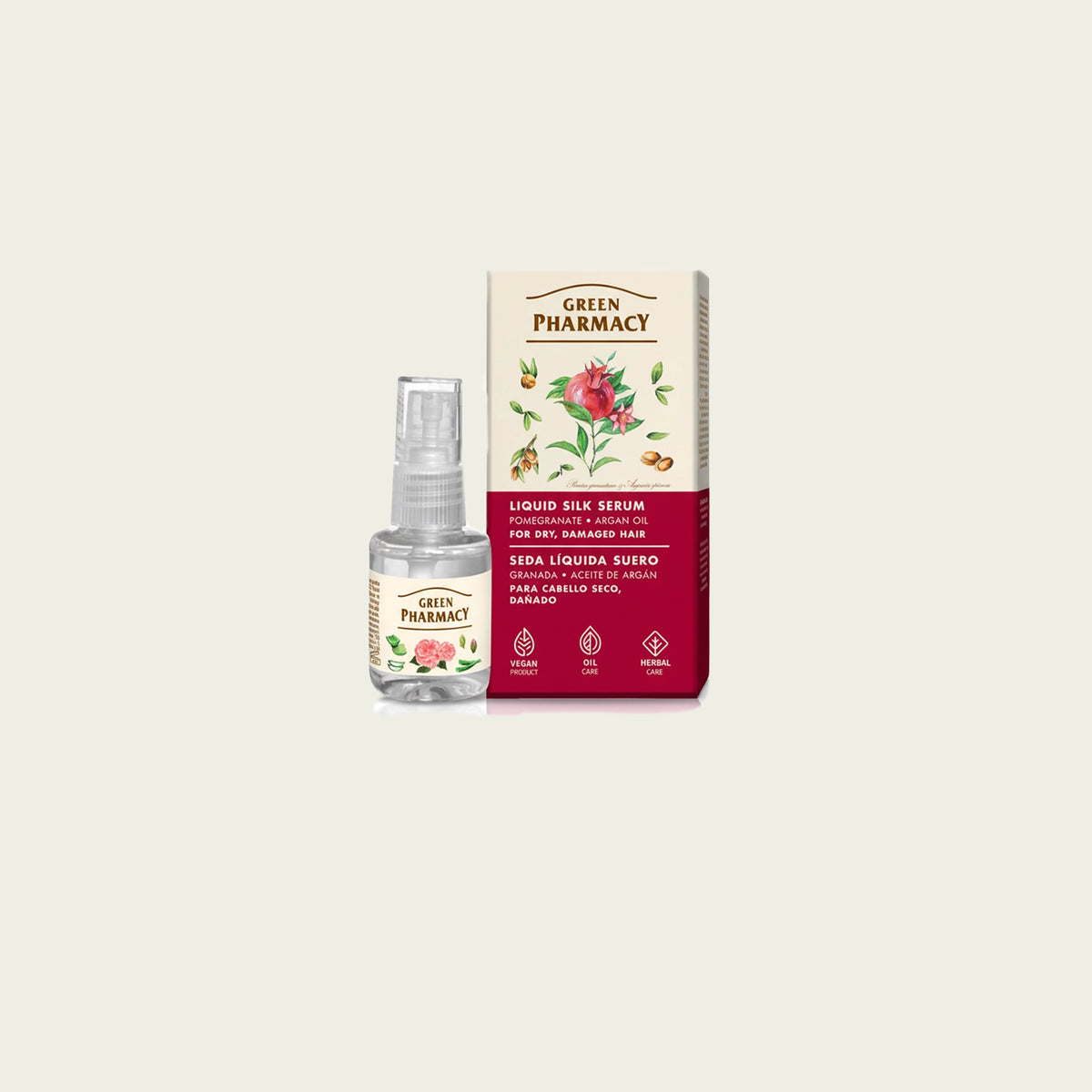 Seda líquida serum para cabellos seco y dañado GRANADA y ACEITE DE ARGÁN 30ml