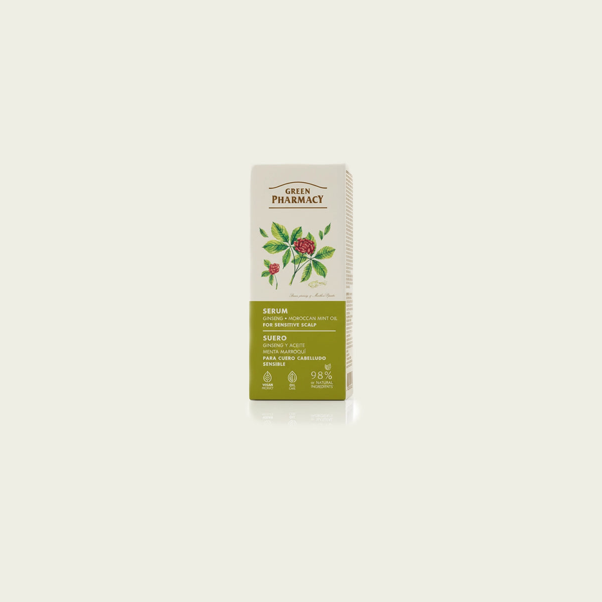 Serum para cuero cabelludo sensible de aceite GINSENG y ACEITE MENTA MARROQUÍ 100ml