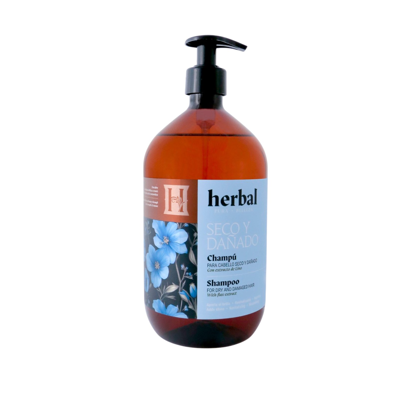 Champú para cabello seco y dañado con extracto de lino 946 ML