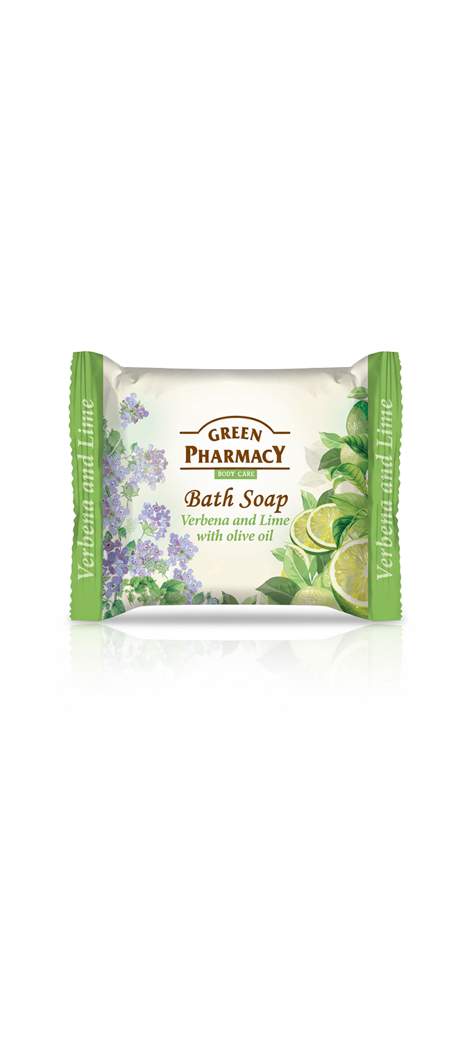 Jabón de baño en pastilla VERBENA Y LIMA con aceite de oliva