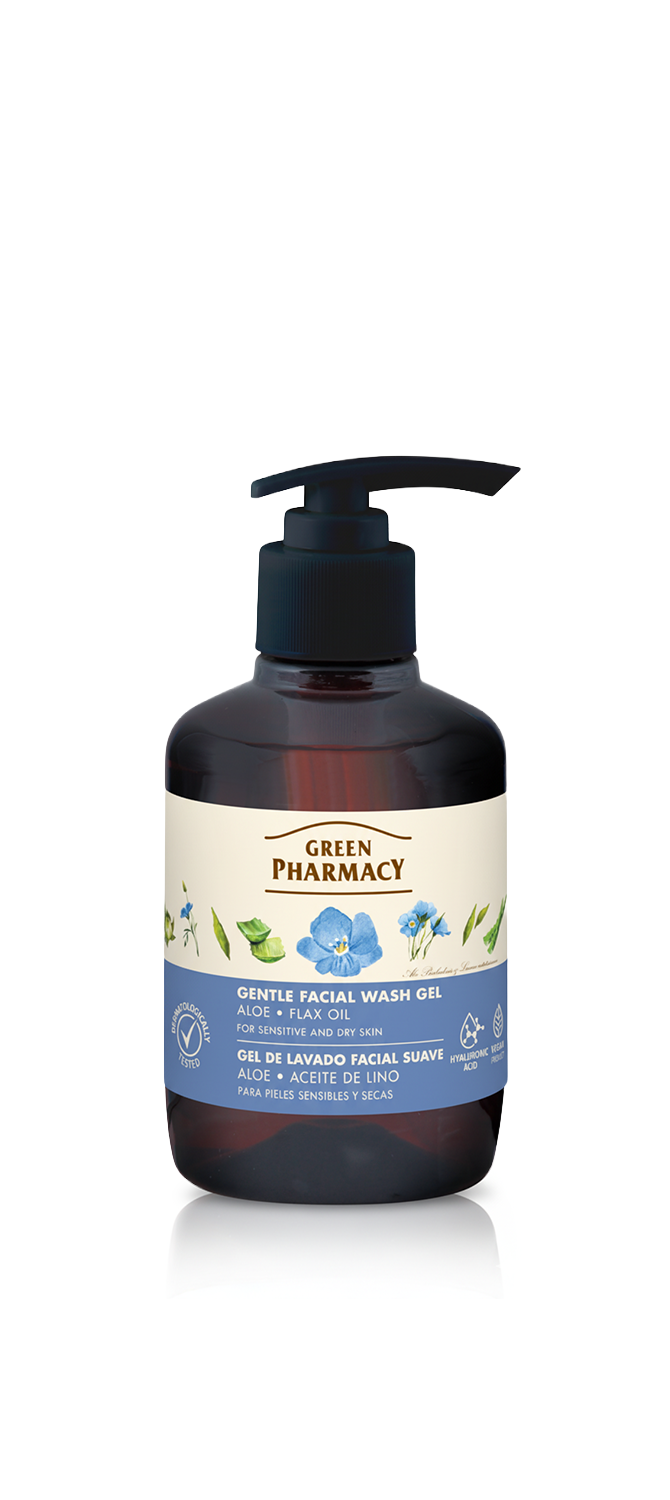 Gel lavado facial suave ALOE y ACEITE DE LINO para pieles sensibles 270ml