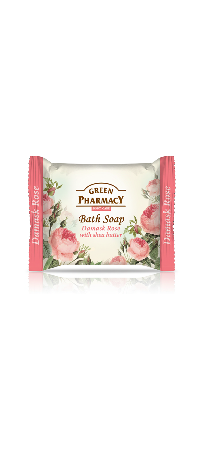 Jabón de baño en pastilla ROSA DAMASCO con manteka de karité