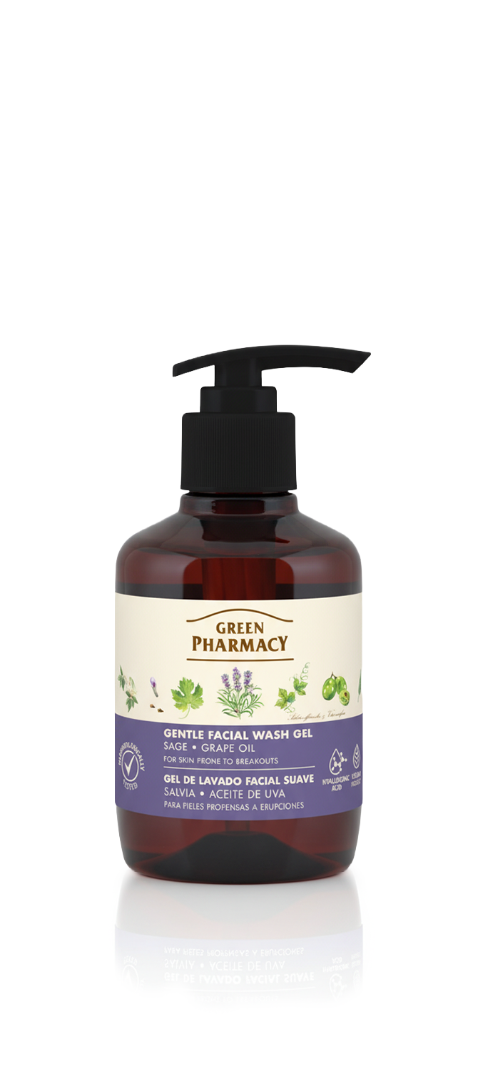 Gel lavado facial suave SALVIA y ACEITE DE UVA para pieles propensas a erupciones 270ml