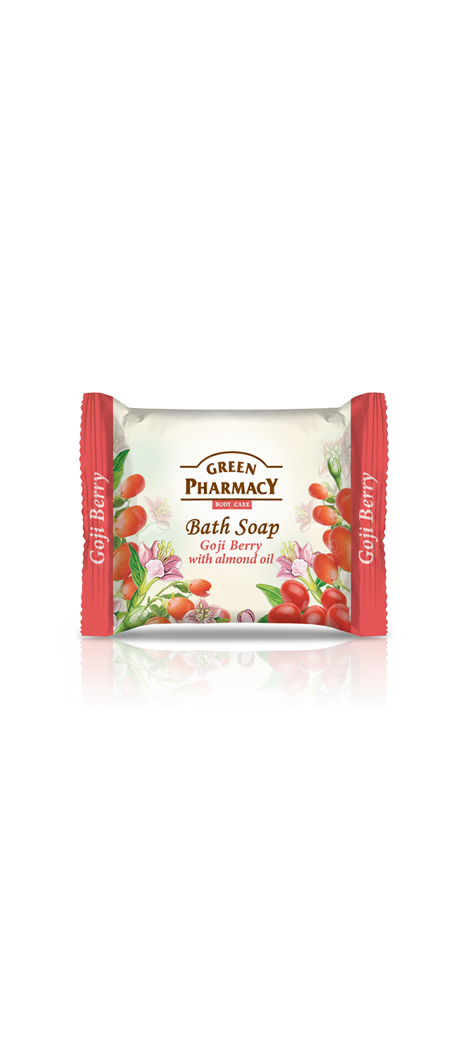 Jabón de baño en pastilla GOJI BERRY con aceite de almendra