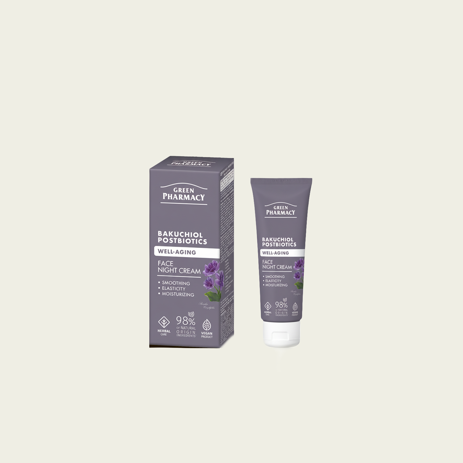 Crema facial Noche BAKUCHIOL + POSTBIÓTICOS "Bien envejecer" 50 ml