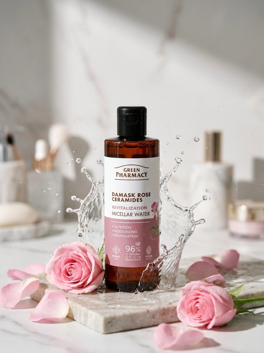 Agua micelar ROSA DE DAMASCO + CERAMIDAS "Revitalización" 200ml