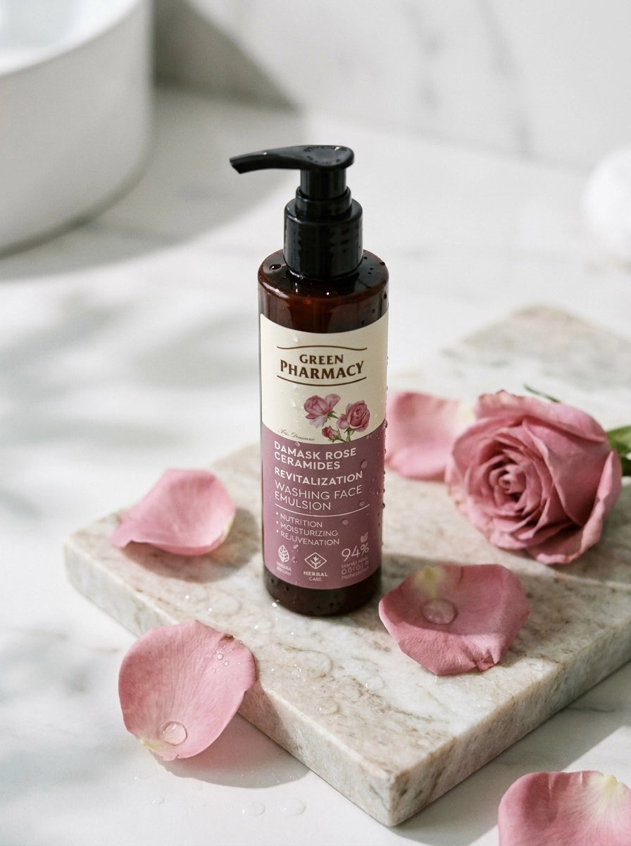 Emulsión lavado facial ROSA DE DAMASCO + CERAMIDAS "Revitalización" 150ml