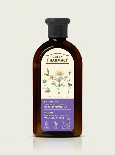 Champú para cabello teñido CAMOMILA Y ACEITE DE LINO 350ml